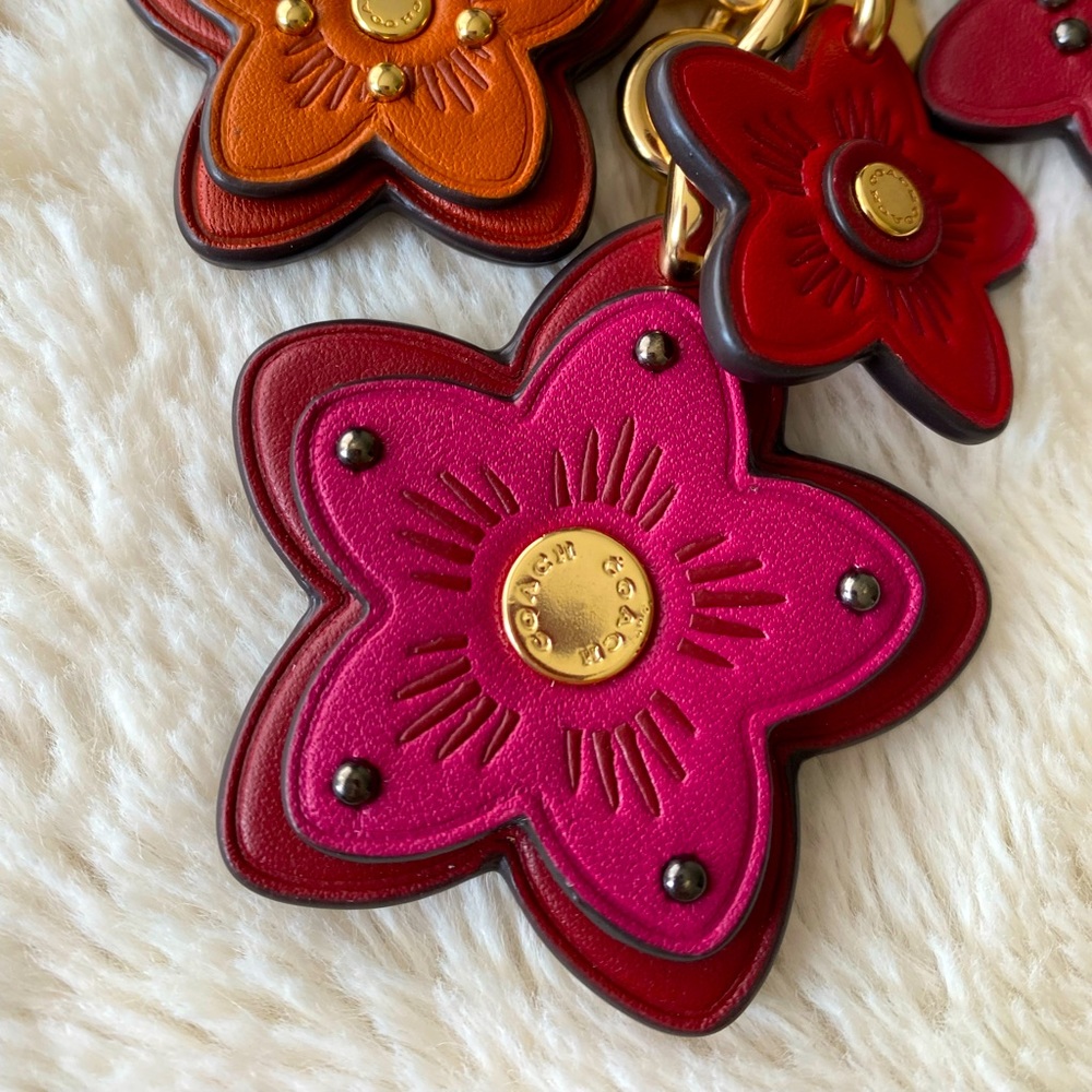Coach Flower Keychain NWT